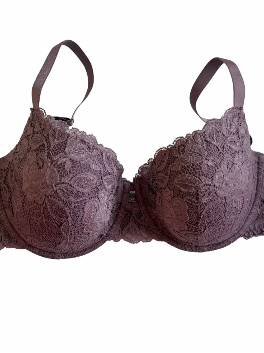 LA VIE EN ROSE plus size   moulded Lace Underwire Bra - Mauve size 40C